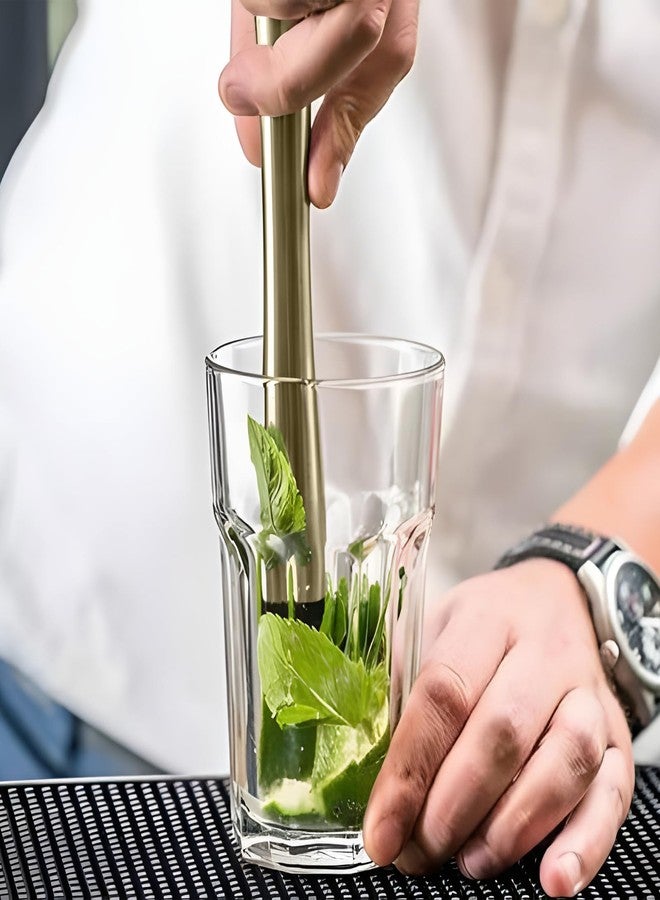 eispap 8 Inch Stainless Steel Cocktail Muddler and Mixing Spoon Home Bar Tool Set - Create Delicious Mojitos Old Fashioned/Mint Julep/Other Fruit Based Drinks (Gold) - Image 5
